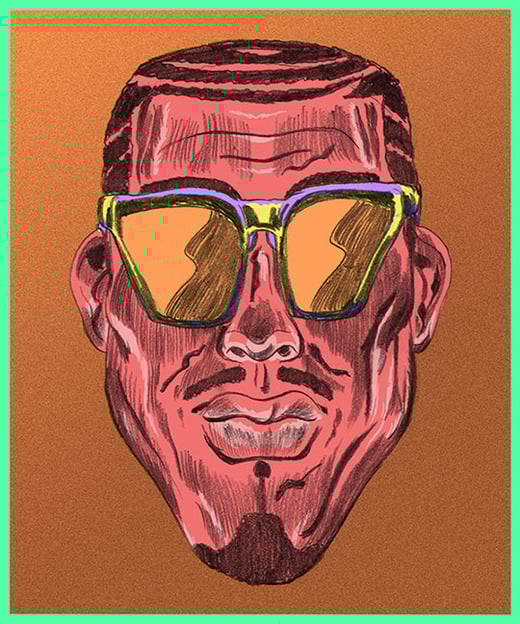 Custom illustration for Triangle Heart face shape for best sunglasses for your face shape