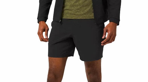 Man wearing lululemon Pace Breaker Short 7